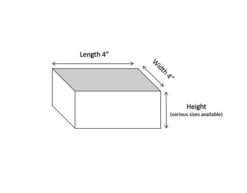 Square Styrofoam Cake Dummies (4" Inches)